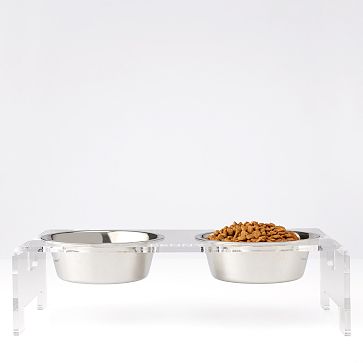 Acrylic Dog Bowl Stand Set