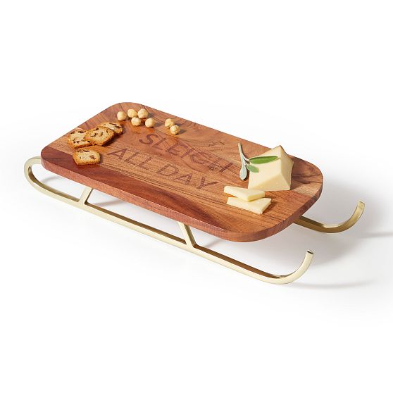 Wood Sleigh Cheese Board