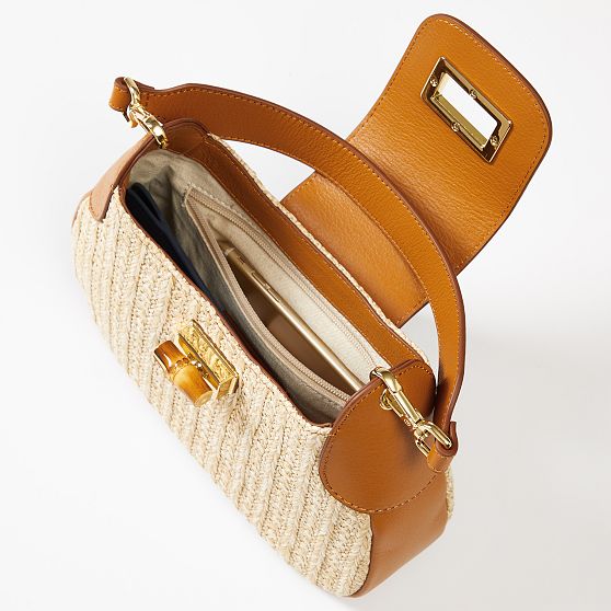 Bamboo Raffia Shoulder Bag