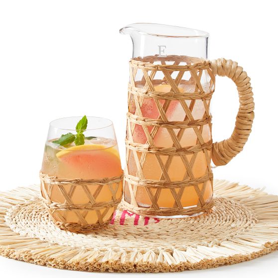 Hand-Woven  Cane Pitcher