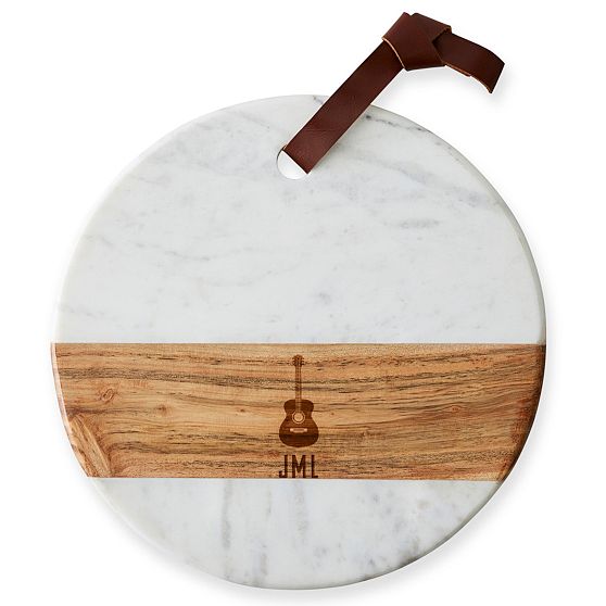 Wood and Marble Round Cheese Board