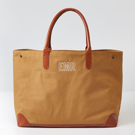 Canvas and Leather Travel Tote