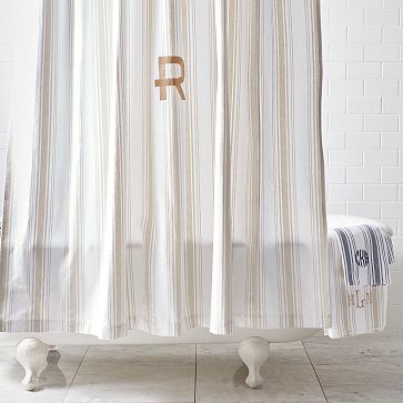 French Stripe Cotton Shower Curtain