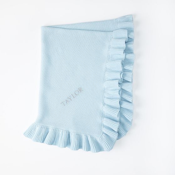 Ruffle Knit Cotton Baby Blanket