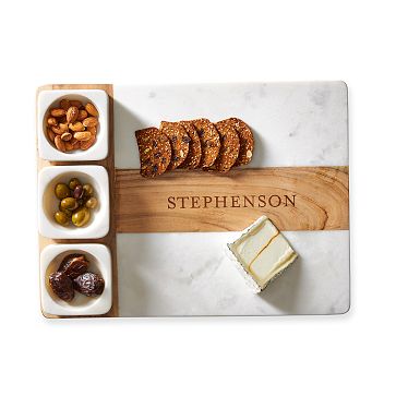 Wood and Marble Appetizer Serving Platter