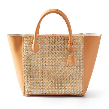 Cane and Leather Tote