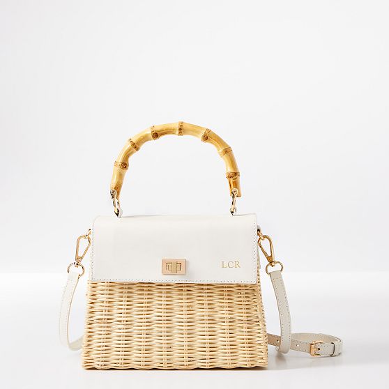 Bamboo Wicker Crossbody Bag