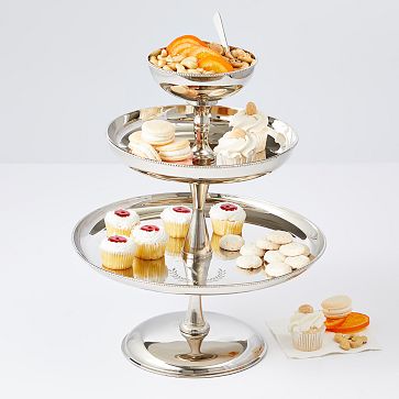 Celebration Beaded 3-Tiered Serving Stand