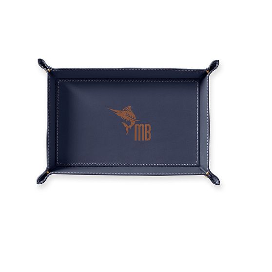 Rustic Leather Catchall Tray