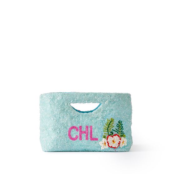 Flamingo Beaded Clutch