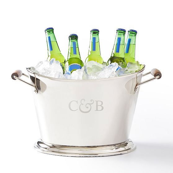 Wood and Silver Party Tub