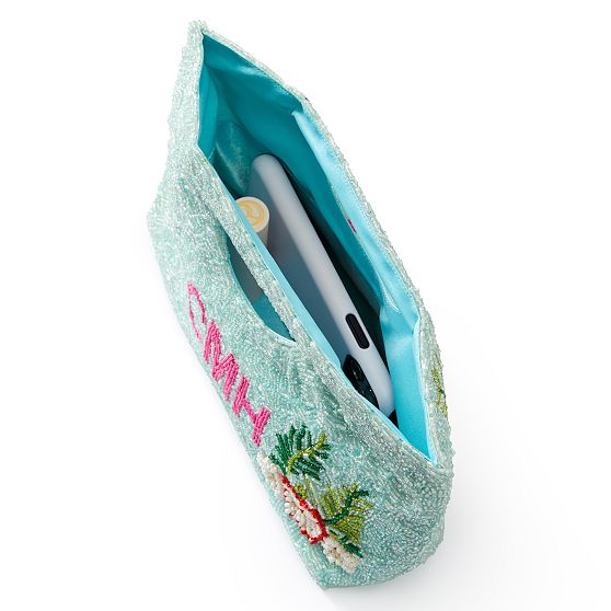Flamingo Beaded Clutch