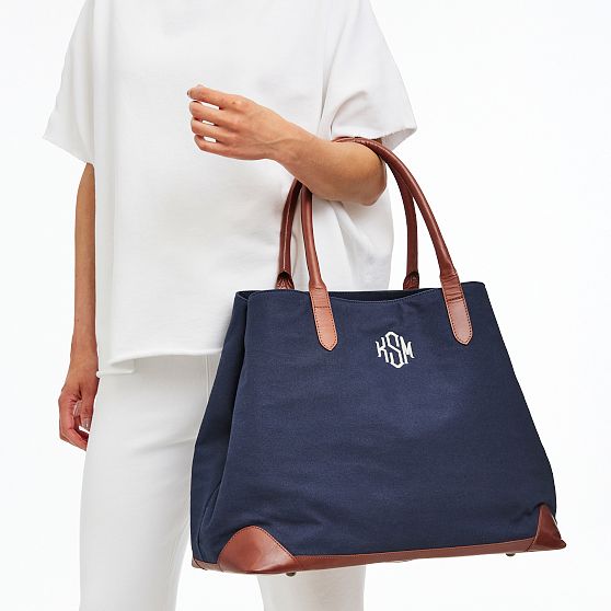 Canvas and Leather Travel Tote