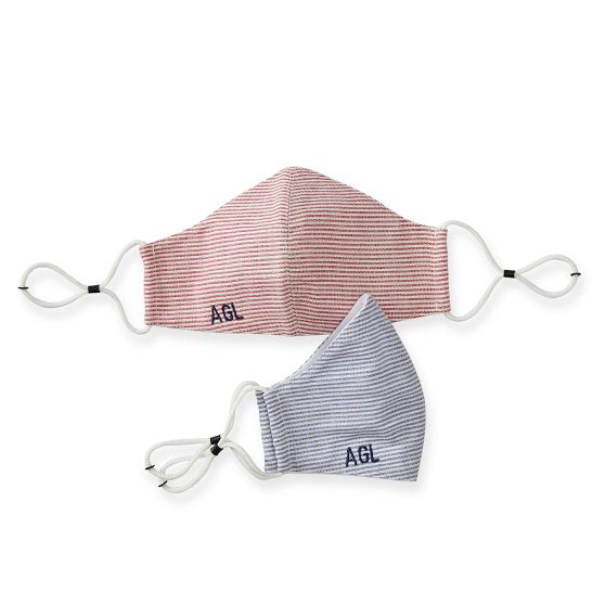 Striped Cotton Face Masks, Set of 2