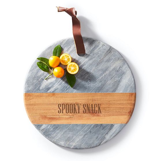 Wood and Marble Round Cheese Board
