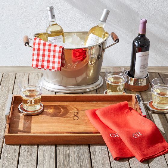 Wood and Silver Party Tub