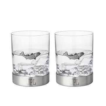 Trout Whiskey Glasses, Set of 2