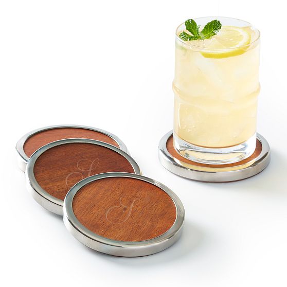 Wood and Silver Hostess Set