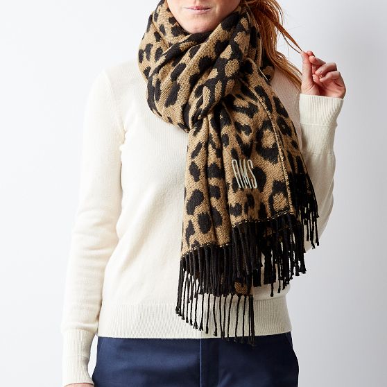 Leopard Print Blanket Scarf