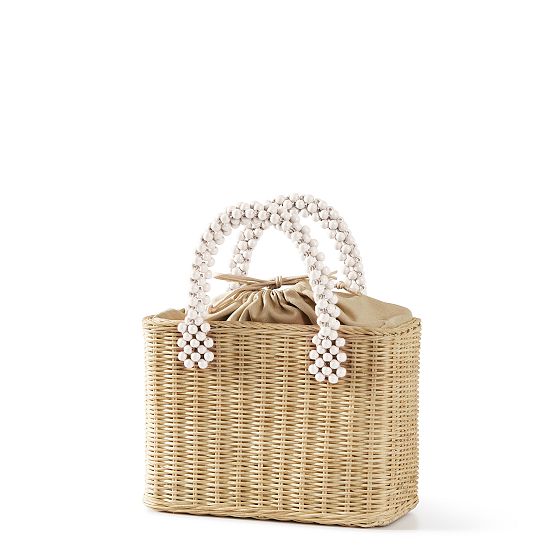 Kaia Beaded Wicker Bag