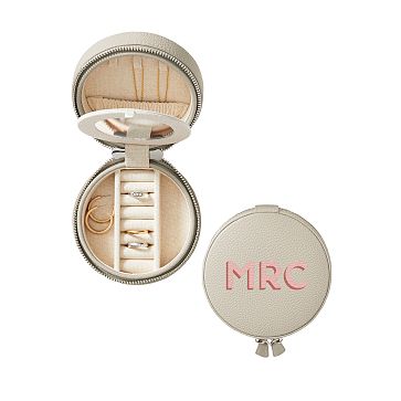 Round Travel Jewelry Case, Printed