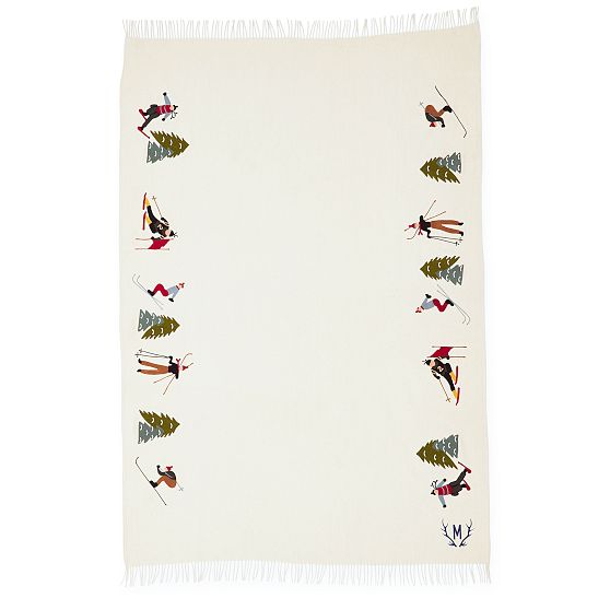 Hand Embroidered Wool Throw