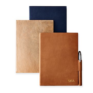 Leather Notebook with Pen Holder, Large