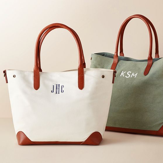 Canvas and Leather Travel Tote