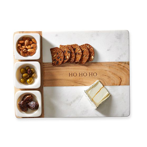 Wood and Marble Appetizer Serving Platter