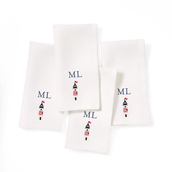 Summer Icon Linen Dinner Napkins, Set of 4