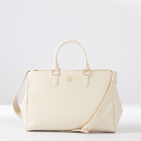 Vegan Leather Work Bag, Oyster