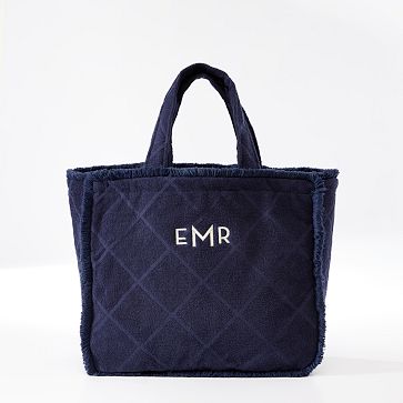 Terry Beach Tote, Navy