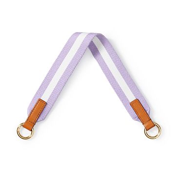 Twill Webbing Shoulder Strap, 3 Stripe, Lavendar-White