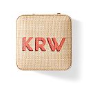 Small Raffia Travel Jewelry Case, Natural