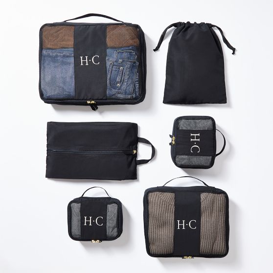 6 Piece Packing Cube Set -- personalized (traditional style block-style 11): AHG