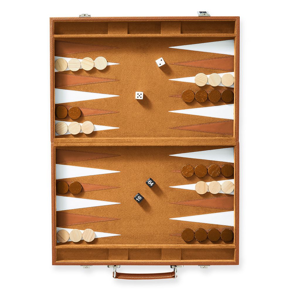 Leather Backgammon Set, Camel