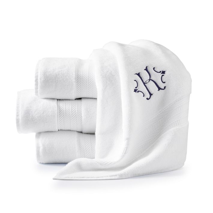 Hydrocotton Bath Towel Monogrammed "M" Set of 4