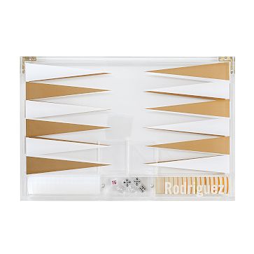 Acrylic Backgammon Game Set, Gold-Frost