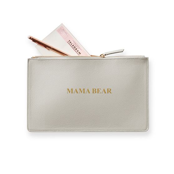 Signature Leather Pouch, Grey