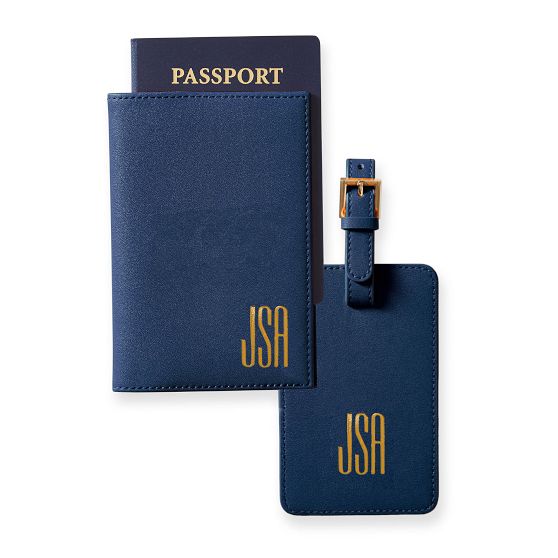 Fillmore Vegan Leather Luggage Tag and Passport Case - Anthony