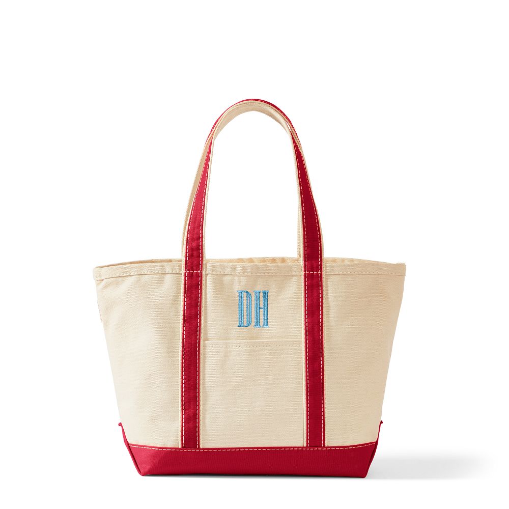 Canvas Zip-Top Tote, Medium, Red