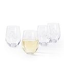Stemless Wine Glasses, Set of 4, Clear