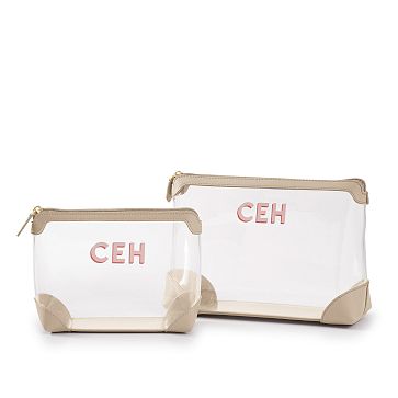 Clear Pouch, Set of 2, Light Flax