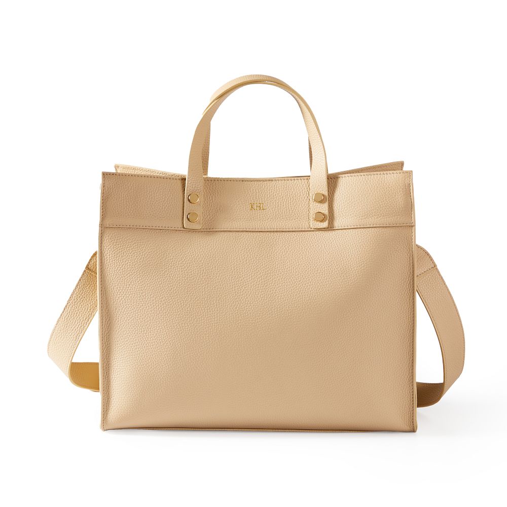Essential Leather Tote,  Sand
