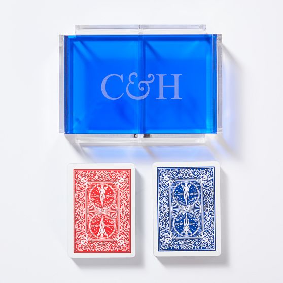 Colorful Acrylic Double Deck Playing Cards, Blue