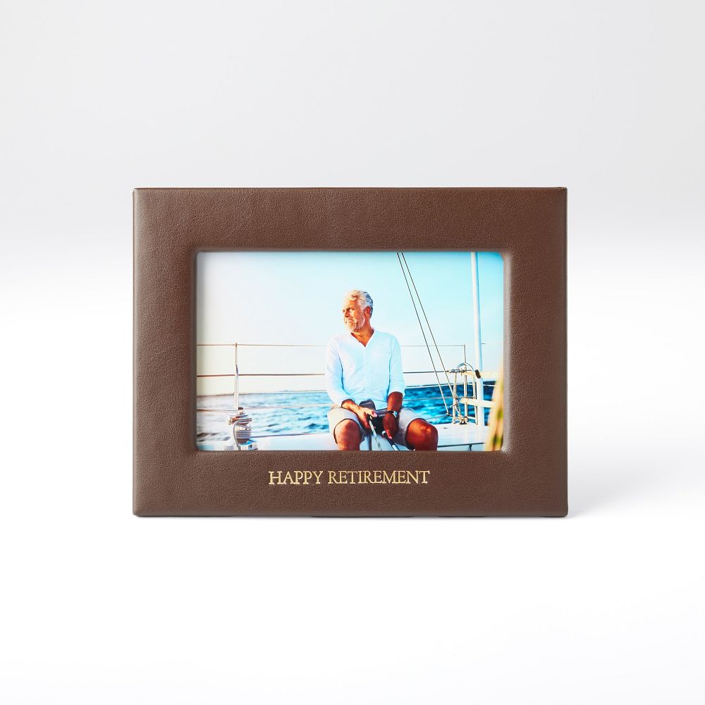 Leather Frame, Dark Brown, 4X6, Horizontal
