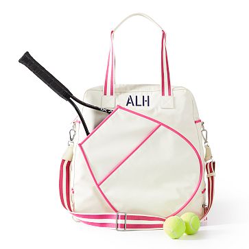 Sporty Stripe Tennis Tote, Pink