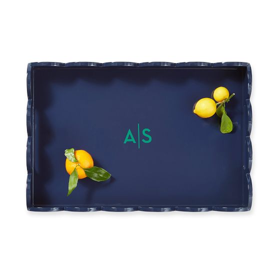 Scalloped Lacquer Serving Tray