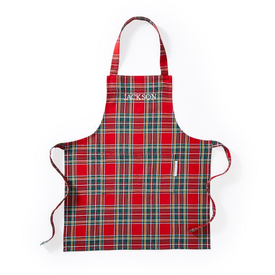 Plaid Apron, Child, Red Plaid