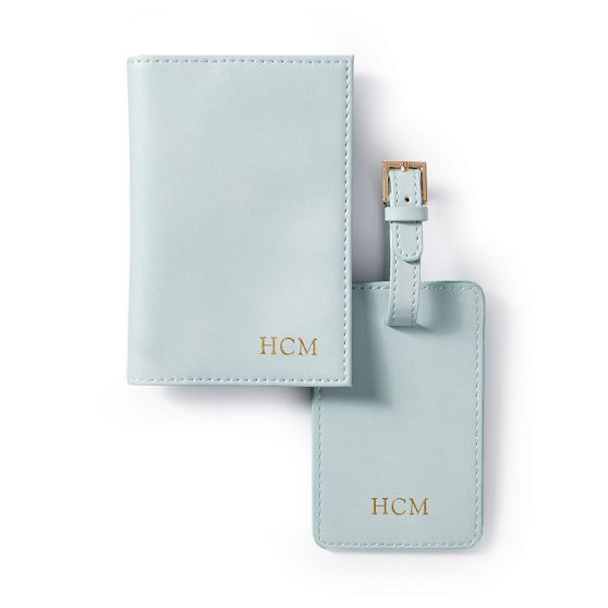 Fillmore Vegan Leather Luggage Tag and Passport Case - Peyton